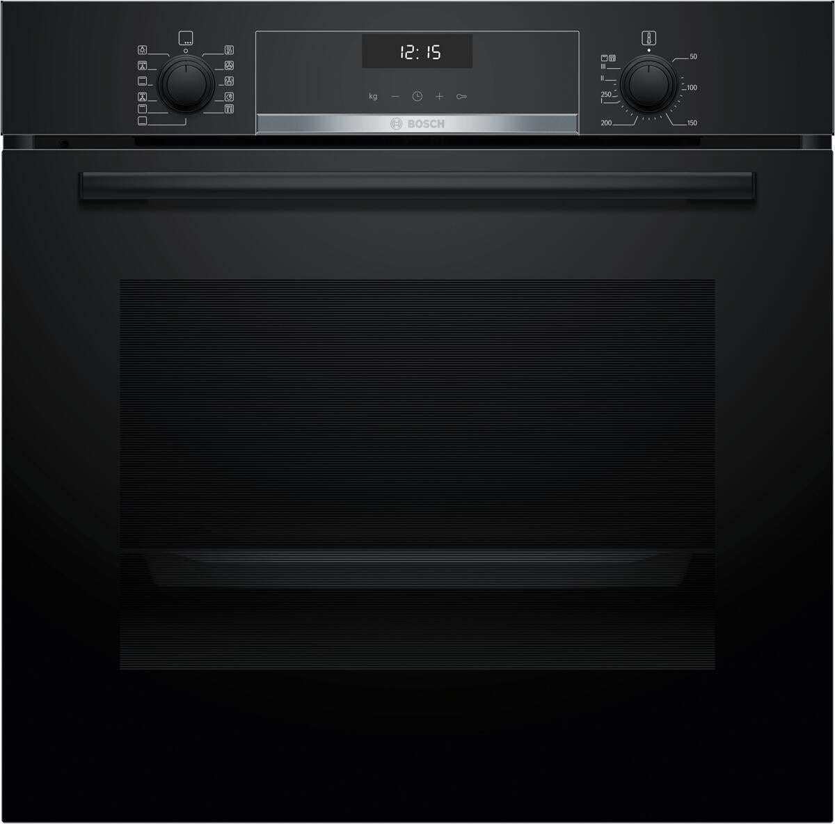 Bosch HBG537BB4 A+ Einbaubackofen, 60 cm breit, 71 L, 8 Heizarten, 10 Automatikprogramme, 3D Heißluft, schwarz