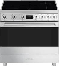 Smeg C9IMX2 Standherd mit Induktionskochfeld, 90 cm breit, 115 L, Kindersicherung, ECO Programm, Edelstahl mit Anti-Finger-Protektion