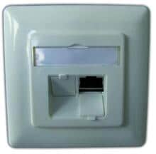 EKU EasyLink Datendose, 6051, 182W/N, 2xRJ45, Unterputz, horizontal, RAL9010, Cat.6, ClassE, weiß (T66851000)