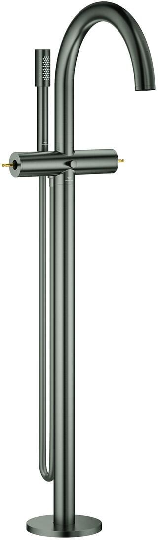 GROHE Atrio Private Collection Wannenbatterie, Bodenmontage, für Hebelgriffe, Fertigmontageset für 45984, hard graphite gebürstet (25227AL0)