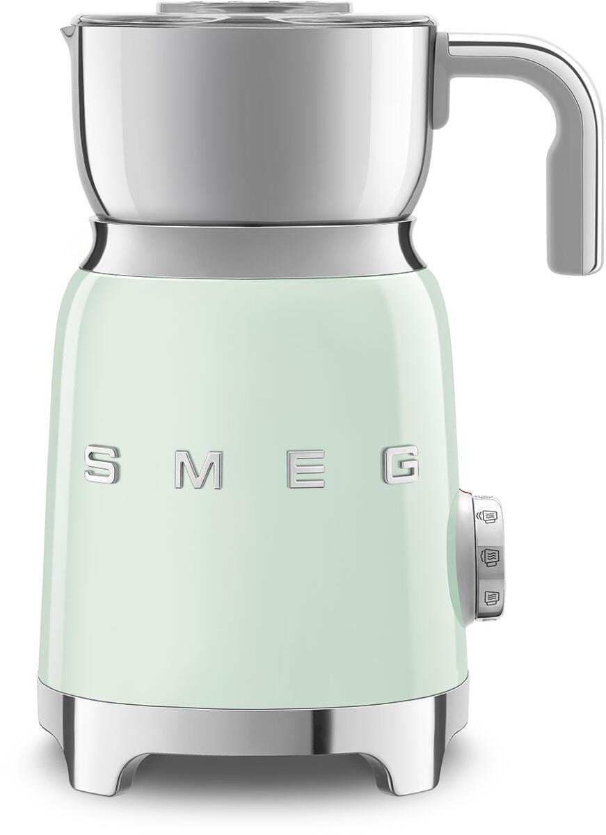 Smeg MFF11PGEU 50"s Style Milchaufschäumer, Edelstahlgehäuse, 500 W Induktions-Heizsystem, abnehmbare Edelstahlkanne, 6 Programme, Pastellgrün