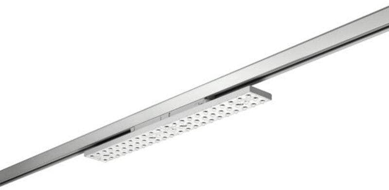 Brumberg BALI MIDI LED-Schienenstrahler, drehbar, asymmetrisch, quer: 76° & längs: 75°, 40W, 4000K, 6000lm, schaltbar, silber struktur (44021164)