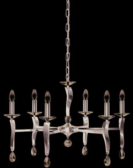 Brumberg GIRATA Pendelleuchte mit Kristallen, E14, 6x40W, schwarzchrom glänzend (859066)