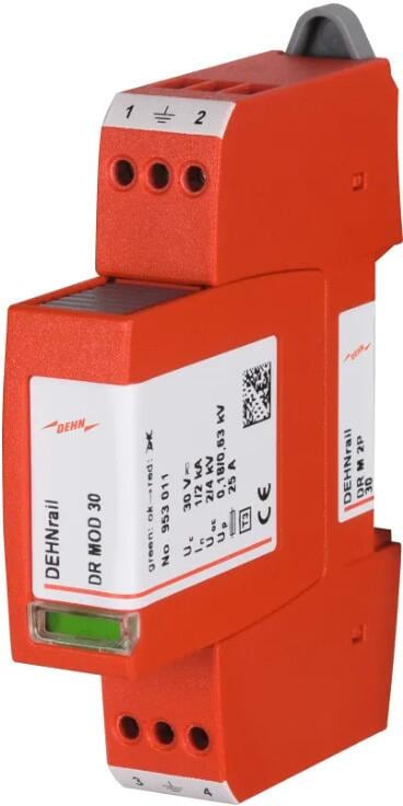 Dehn DR M 2P 30 DEHNrail M Überspannungsableiter für Industrieelektronik, 2-polig, 30V, Typ 3 (953201)
