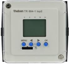 Theben TR 684-1 top2 Digitale Zeitschaltuhr, 1 Kanal, REG/DIN-Schiene/Hutschiene, Wochenprogramm, Unterputz, 10 Jahre Gangreserve, Einbaumontage (Regel- und Steuergeräte), EIN-AUS Schaltzeiten, Dauerschaltung EIN/AUS, Betriebsstundenzähler (6840100)