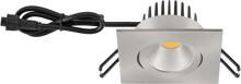 EVN PC65 LED Deckeneinbauleuchte, 6W, 3000K, 620lm, quadratisch, schwenkbar, Edelstahl-Optik (PC654061302)