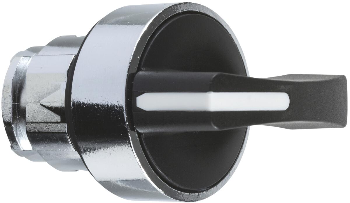 Schneider Electric ZB4BJ5 Wahlschalter, Frontelement, Harmony XB4, Metall, 22mm, 3 Stellungen, langer Knebel, Mitte rastend, schwarz