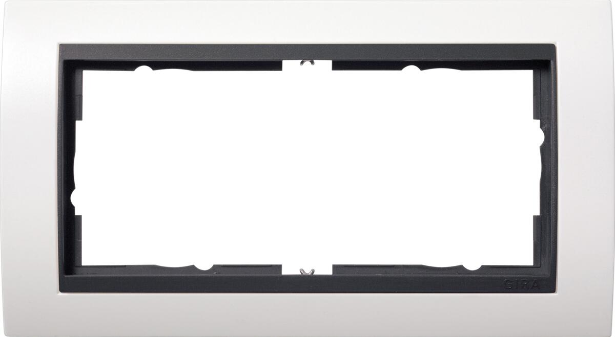 Gira 100207 Abdeckrahmen, ohne Mittelsteg, bruchsicher 2fach für anthrazitfarbene Zentraleinsätze