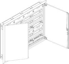 ABN UK45 Flachverteiler Unterputz/Hohlwand, 4x5-reihig, IP30, HxBxT: 820x1070x110 mm, weiß