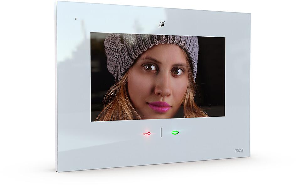 M-E Vistadoor VDV-907-IP-W Video 7 Zoll Monitor iP, Bildspeicher, Freisprechen, Sensortouch & mp3, weiß (41269)