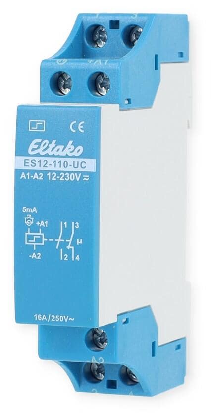 Eltako ES12-110-UC Stromstoßschalter, 1 Schließer, 1 Öffner potenzialfrei, 16A/250V AC (21110002)