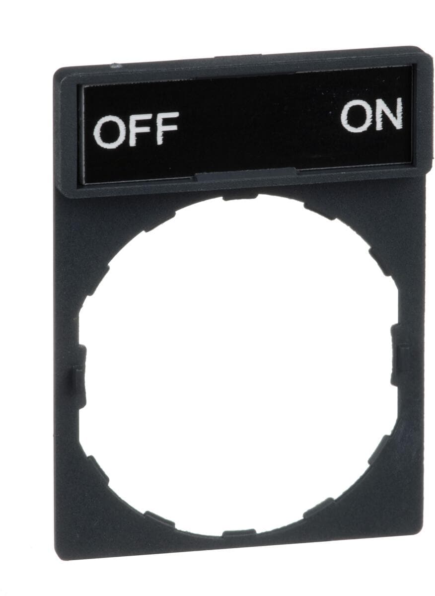 Schneider Electric ZBY2367 Schildträger 30x40mm, für Ø 22 Geräte, mit Schild OFF-ON, schwarz