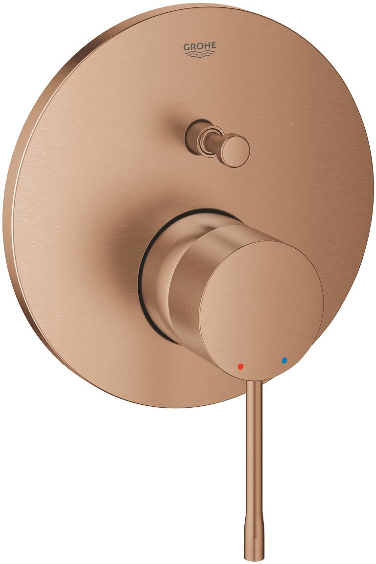 GROHE Essence Einhand-Wannenbatterie, Fertigmontageset für GROHE Rapido SmartBox, Professional Edition, warm sunset gebürstet (24167DL1)