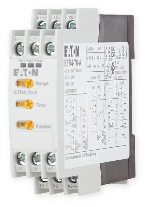 Eaton ETR4-70-A Zeitrelais, 2 W, 0,05 s - 100 h, Multifunktion, 24-240 V AC/DC, Potentiometeranschluss (031888)