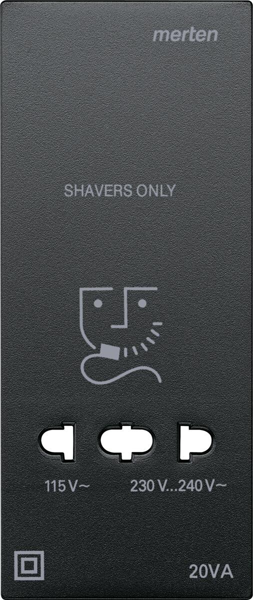 Merten Zentralplatte für Rasiersteckdose, System M, anthrazit (213514)