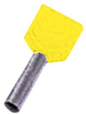 Intercable ICIAE614Z isolierte Zwillingsaderendhülse, 6,0mm²x14mm, gelb, 100 Stück (180802)