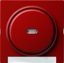 Abdeckung mit Beschriftungsfeld und Wippe mit Kontroll-Fenster für Wippschalter und Wipptaster, S-Color, rot, Gira 067043