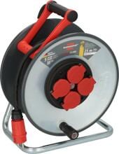 Brennenstuhl Professional SteelCore Kabeltrommel IP44, kältebeständig, 4 Steckdosen, silber schwarz
