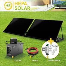HEPA Solar POWER-KIT 880 SMART HPBC-PV-Module inkl. Mikrowechselrichter 800W, Powercube, SHELLY Smart Meter und Zubehör (300115080001)