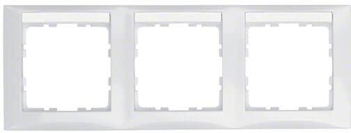 Berker 10238919 Rahmen Beschriftungsfeld 3fach Waagerecht polarweiß glänzend