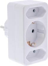 InLine Steckdosenadapter, Schutzkontakt Stecker an 2x Euro + 1x SK, weiß (16471B)