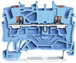Wago 2202-1204 2-Leiter-Durchgangsklemme; mit Drücker; 2,5 mm²; mit Prüföffnung; Push-in CAGE CLAMP ; blau
