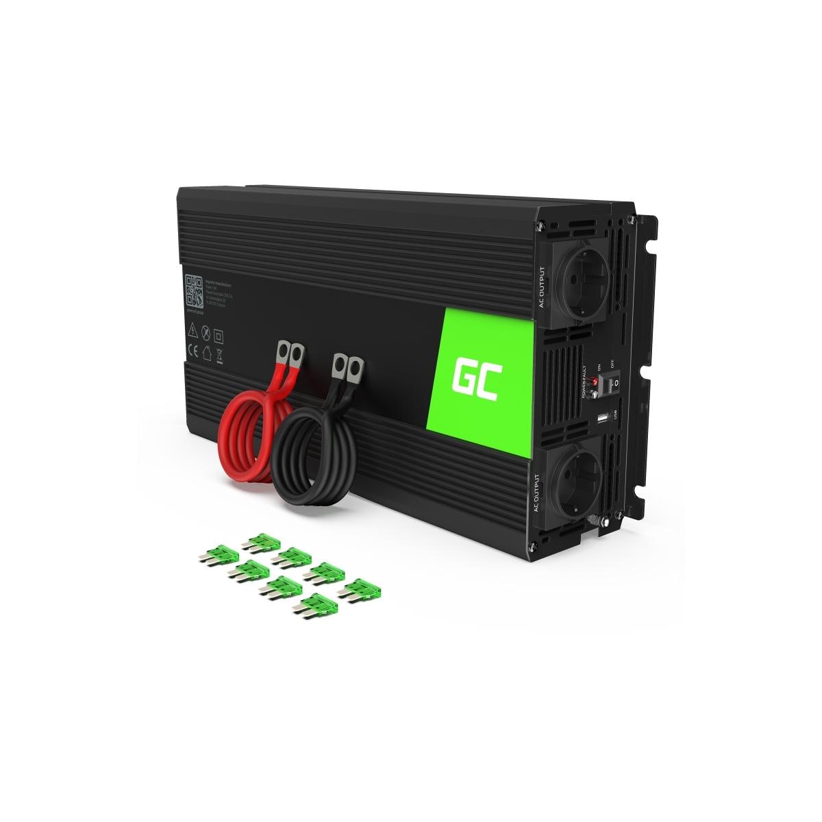 Green Cell® Wechselrichter Spannungswandler 12V auf 230V 1500W/3000W Reiner  sinus (INV22) Elektroshop Wagner