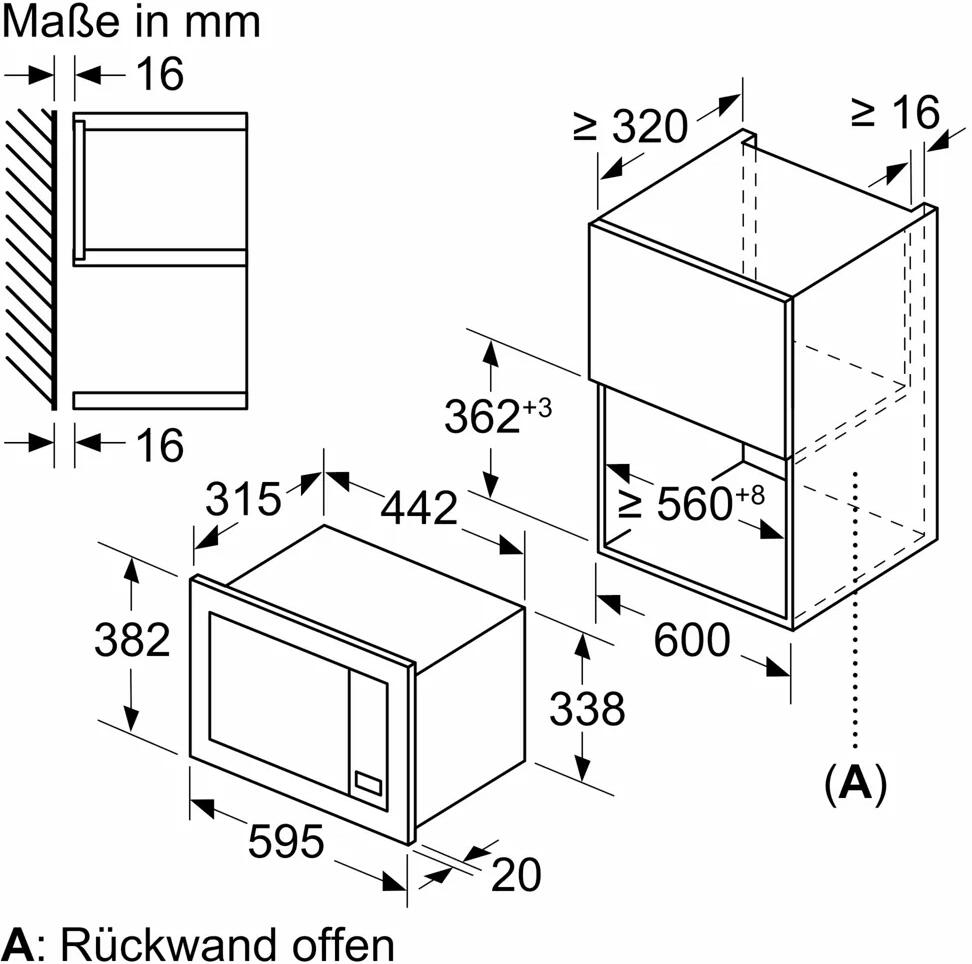 Siemens BE623LMB3 iQ300 Einbau-Mikrowelle, 59,5 cm breit, 800 W