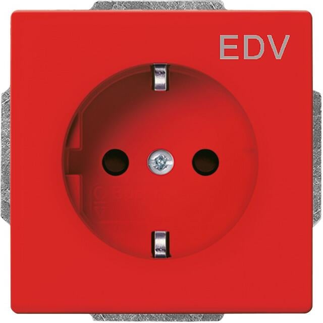 Busch-Jaeger 20 EUCKS/DV-12-82-101 SCHUKO Steckdosen-Einsatz, future linear, Safety+, rot (2CKA002013A5463)
