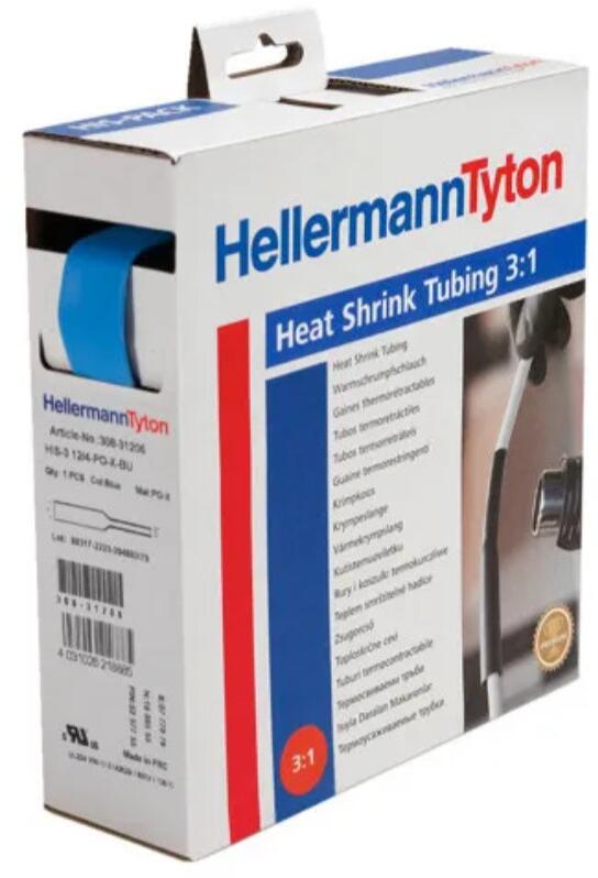 Hellermann HIS-3-6/2-PO-X-BU Warmschrumpfschlauch, 5m, 3:1, blau (308-30606)