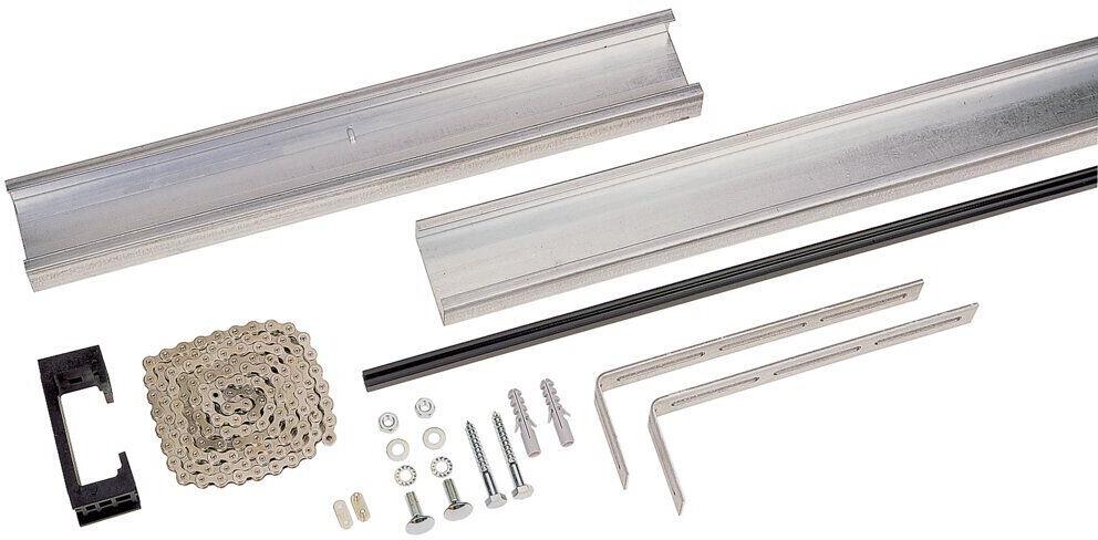 Sommer C-Schiene Verlängerung Set, verzinkt 1.600 mm x 2,00 mm, inkl. Kette Schloss Deckenaufhängung, Kettenkanal (1628V000)