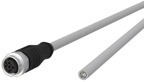 METZ CONNECT M12 Sensor-/Aktorleitung, A-kodiert, 5,0 m, M12 Buchse gerade - freies Leitungsende, ungeschirmt, 4-polig, PVC ( 142MIA20050 )