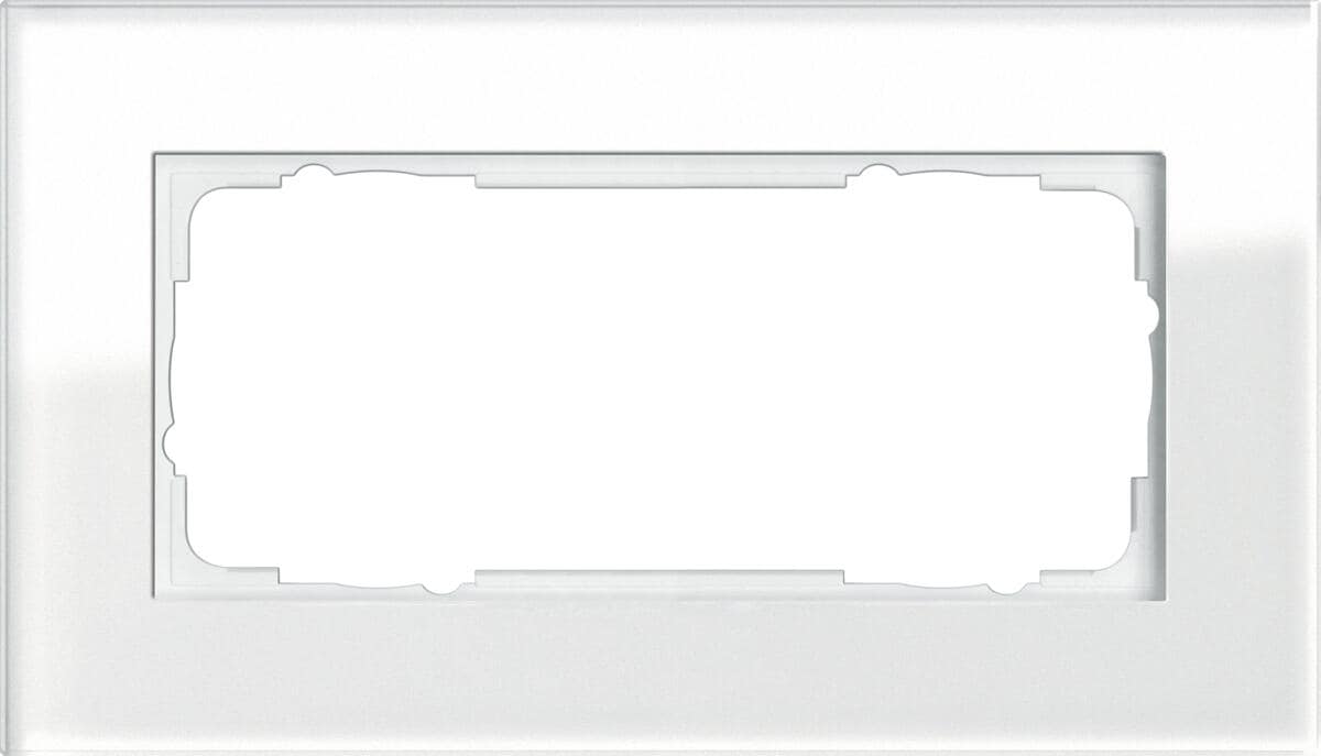Gira 100212 Abdeckrahmen ohne Mittelsteg 2fach, Glas Weiß, System 55 Esprit
