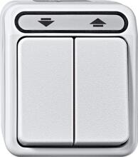 Merten MEG3715-8019 Rollladenschalter, Aquastar, 1‑polig, 10 A, AC 250 V, polarweiß