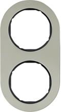 Berker 10122004 Rahmen, 2fach, Serie R.Classic, Edelstahl/schwarz glänzend, Metall mattiert