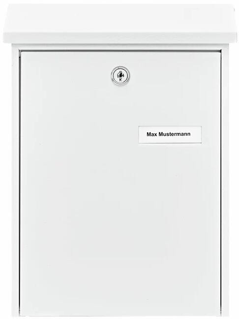 Burg Wächter Daily 5861 W Stahlblech-Briefkasten, Hochformat, Kippdach, Strukturlackierung, weiß (61050)