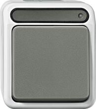Merten MEG3106-8029 Aus/Wechsel-Kontrollschalter, Aquastar, 1‑polig, 10 AX, AC 250 V, lichtgrau