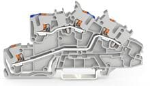 Wago Installationsetagenklemme, mit Drücker, 2,5 mm², N/L, Push-in CAGE CLAMP®, 2,50 mm², grau