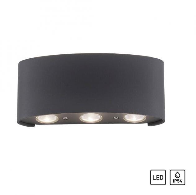 Paul Neuhaus LED Wandlampe 6 flammig anthrazit farbig Außenlampe Innenlampe dekorativ, Anthrazit (9488-13)