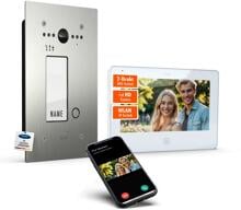 M-E ALL-VF10S-M7W Video-Türsprechanlage Unterputz-Set 7", 1-Fam.-Haus, Edelstahl gebürstet (41465)