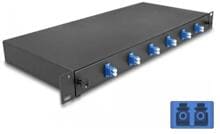 Delock 19″ LWL Spleißbox, 6 x LC Duplex, OS2, 1HE, komplett bestückt, schwarz (66997)