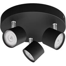 Philips Star LED Aufbauspot, 3flammig, 1500lm, 2700K, schwarz (929003205301)