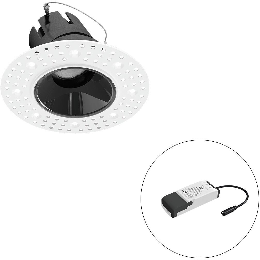 EVN SELECTO LED Deckeneinbau, rund, dreh-/schwenkbar, IP20, 220-240V/AC, 6W, 2700K, 686lm, inkl. Netzgerät, Phase, Reflektor schwarz/hochglänzend, 4.9