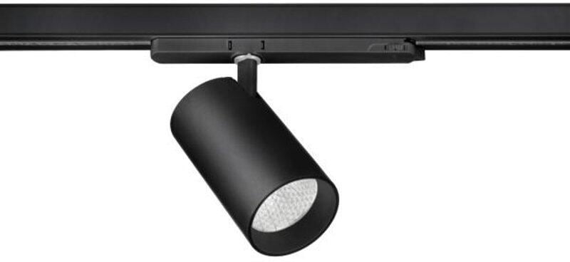 Brumberg TRAXX MAXI LED-Schienenstrahler 230 V AC, 50 Hz, 24W, 30°, 3.500K, 2882lm, CRI > 90, rund, dreh- und schwenkbar, schwarz struktur (88723185)