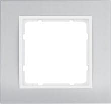 Berker 10113904 Rahmen, 1fach, B.3, Alu/polarweiß matt, Aluminium eloxiert