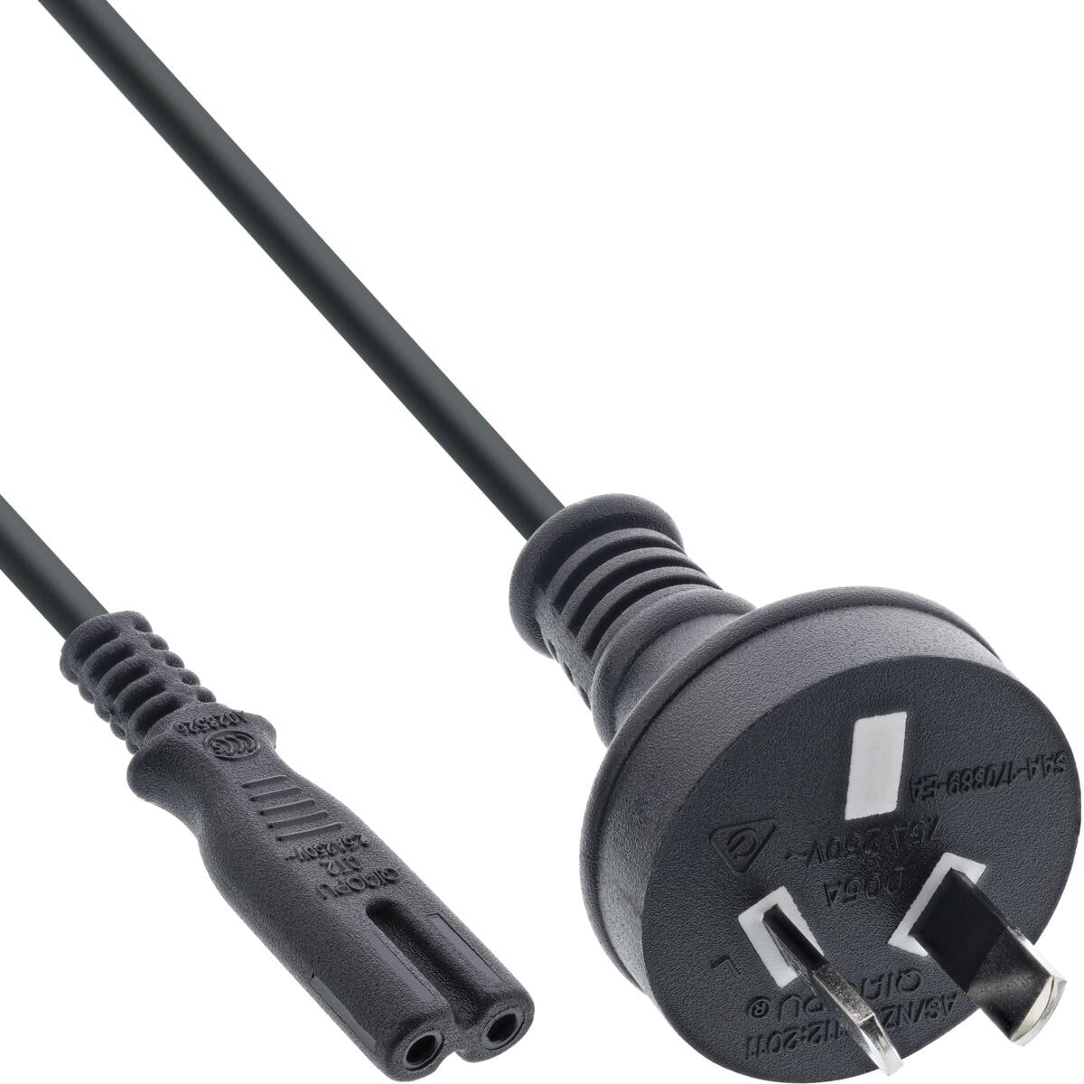 InLine Netzkabel, Netzstecker Australien auf Euro 8 C7 Stecker, 1,8m (16654B)