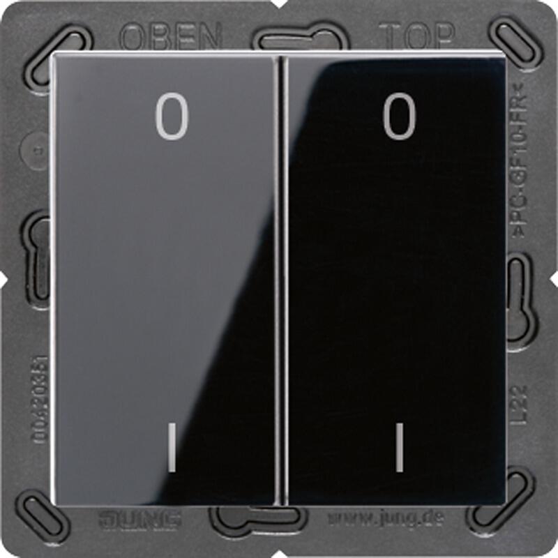 EnOcean Funk-Wandsender mit Symbolen 0 I, Schwarz, Jung ENOA595-01SW