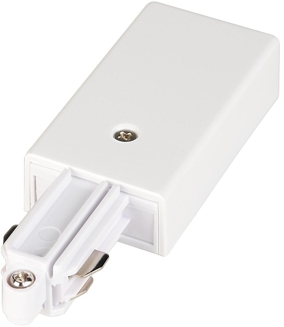 SLV Einspeiser für Hochvolt 1Phasen-Aufbauschiene, Erde rechts, weiß (143041)