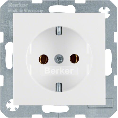 Berker 41438989 Steckdose SCHUKO, S.1, polarweiß glänzend