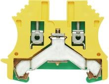 Weidmüller WPE 2.5 Schutzleiter-Reihenklemme, Schraubanschluss, 2.5 mm², 300A (2,5 mm²), grün / gelb